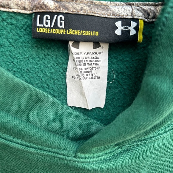Under Armour Men’s Hooded Green Sweatshirt. Size Large - Picture 3 of 6